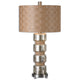 Mercury Glass and Rope Lamp with Woven Shade