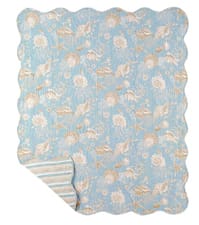 Island Style Quilted Throw - Natural Shells