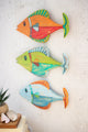 Colorful Painted Wood Fish - Set of Three