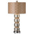 Mercury Glass and Rope Lamp with Woven Shade
