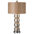 Mercury Glass and Rope Lamp with Woven Shade