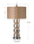 Mercury Glass and Rope Lamp with Woven Shade