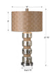 Mercury Glass and Rope Lamp with Woven Shade
