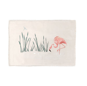 Embroidered Flamingo Placemat