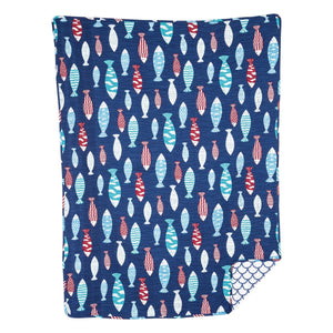 Island Style Quilted Throw - Fish and Scales
