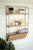 Metal and Wood Wall Shelf and Woven Bamboo Magazine Rack