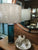 Sugar Spun Bronze Accented Glass Lamp
