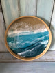 Midnight Ocean Shimmer 16" Round Artisan Tray