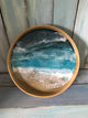 Midnight Ocean Shimmer 16" Round Artisan Tray