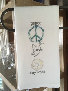 Peace, Love, Key West Dishtowel