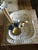 Engraved Brass and Mango Wood Salad Server Set