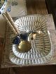 Engraved Brass and Mango Wood Salad Server Set