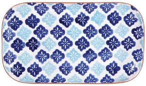 Shades of Blue Glazed Terracotta Hostess Platter