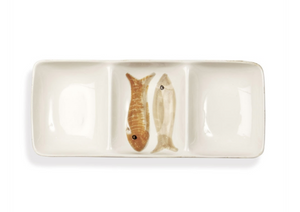 PESCI THREE PART SERVING TRAY - Gold