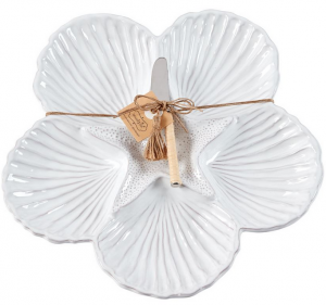 Terracotta Shell Serving Platter with Spreader